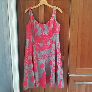 Gray and Coral Dress